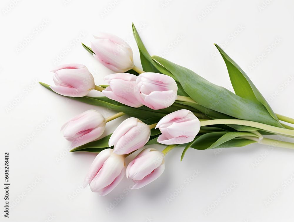 Beautiful tulip flowers with copy Space background, top view. Space for text Beautiful tulip flowers with copy Space background, top view. Space for text