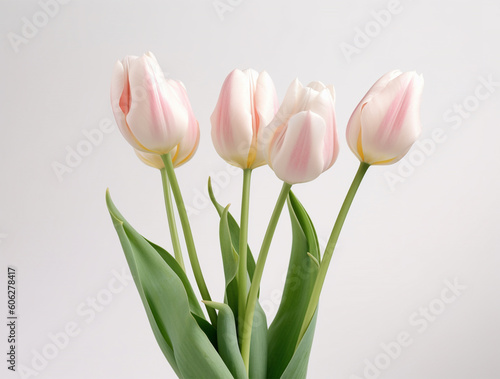 Beautiful tulip flowers with copy Space background  top view. Space for text
