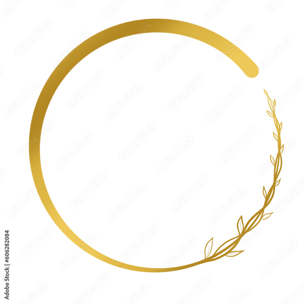 Gold circle frame. Gold circle frame.