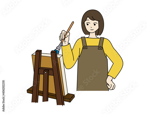 絵を描く学生