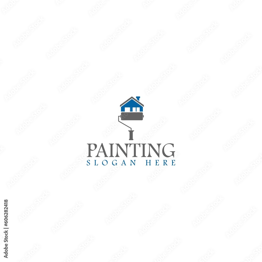 House painting logo design template isolated on white background