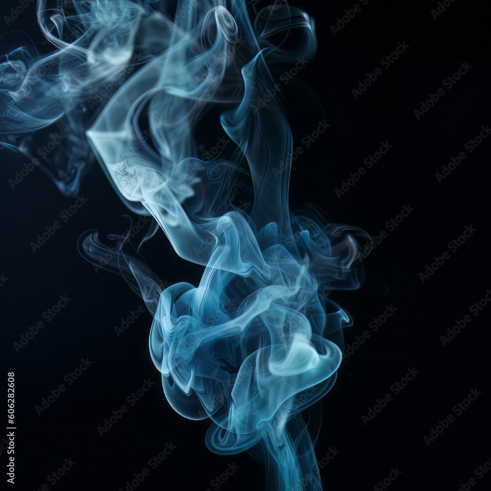 Fototapeta premium Rendering of Abstract Glowing Blue Smoke Generative Illustration