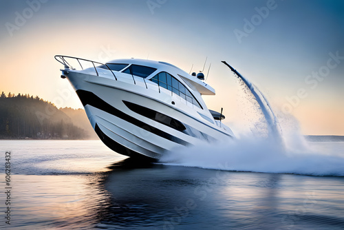 luxury yacht in the sea © DJC Design