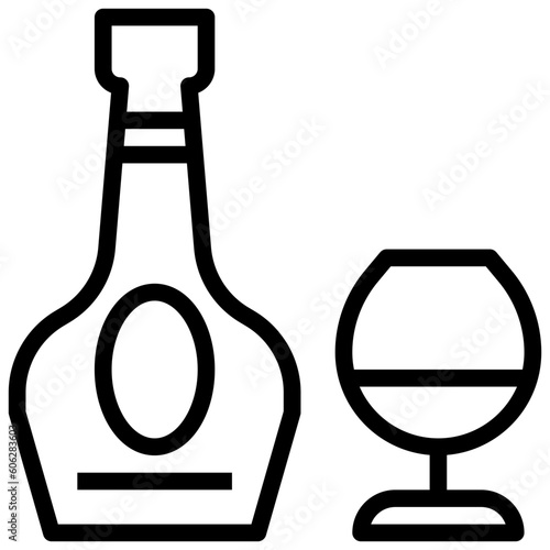 cognac line icon,linear,outline,graphic,illustration