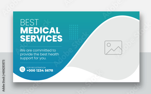 Medical healthcare youtube thumbnail | web banner template and video thumbnail | Editable promotion banner design