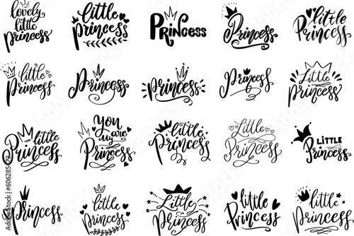 Little princess. Lettering phrase. For decoration, greeting card, banner, poster
