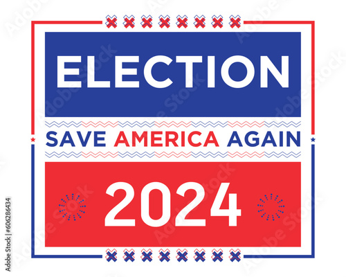 USA general election banner for year 2024. Presidential Election in united states of america