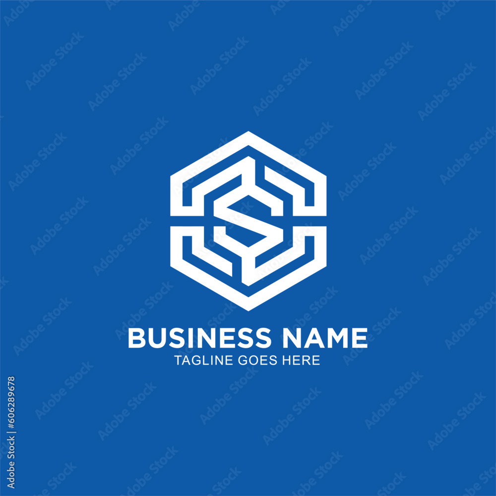 S initial logo with hexagon design concept S initial logo with hexagon design concept