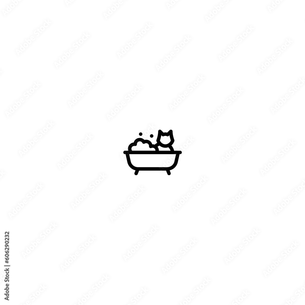 cat bath icon with black color cat bath icon with black color