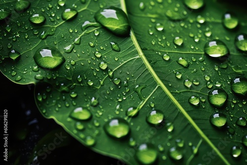 water drops on leaf