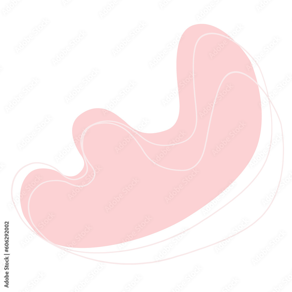 Abstract shape pink blob and line art. Abstract shape pink blob and line art.