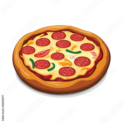 Get your appetite going with this delicious pizza vector illustration. Perfect for food blogs, menus, and design restaurant websites!  