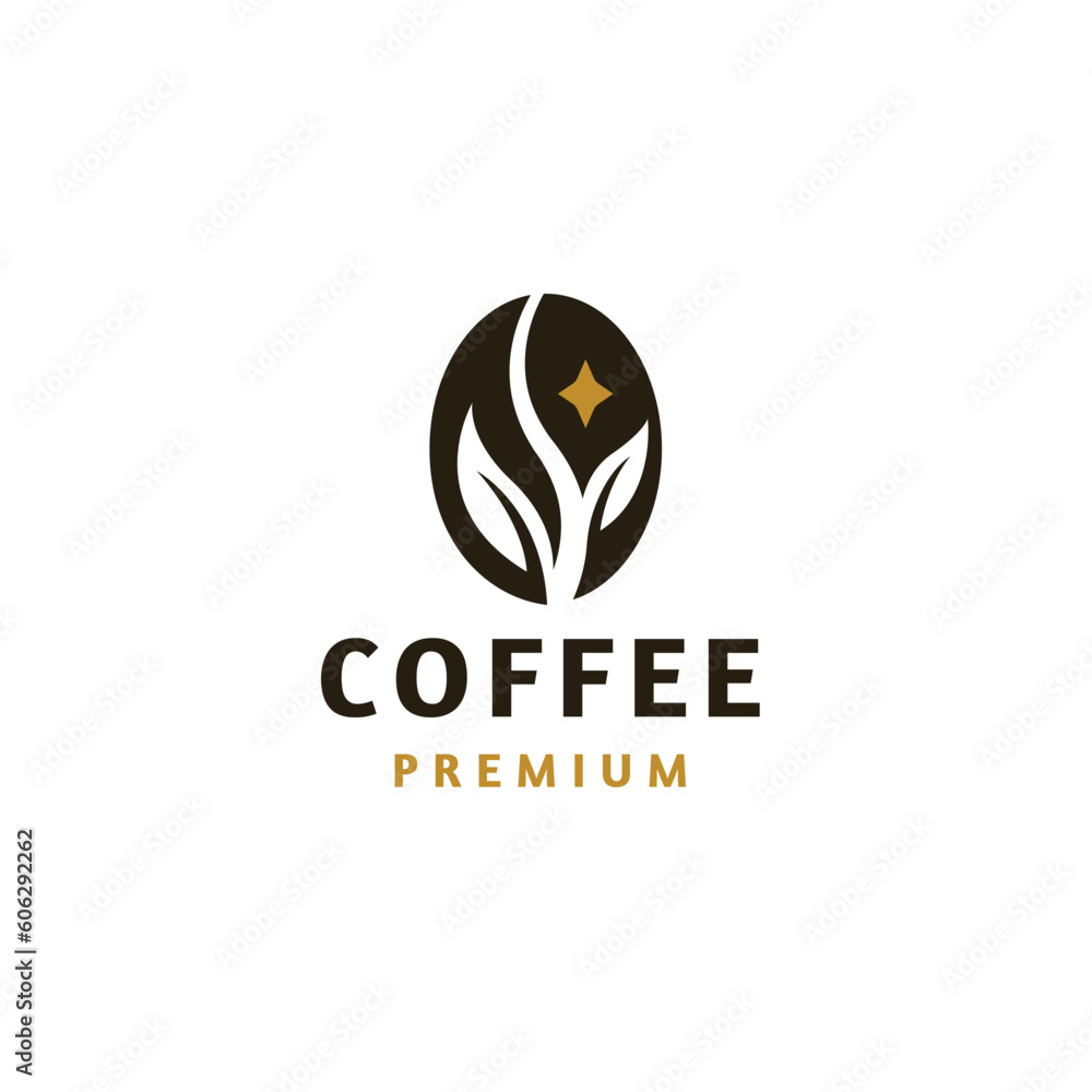 Coffee bean nature logo icon design template flat vector Coffee bean nature logo icon design template flat vector