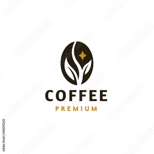 Coffee bean nature logo icon design template flat vector
