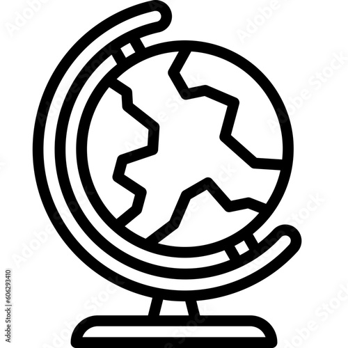 earth globe line icon