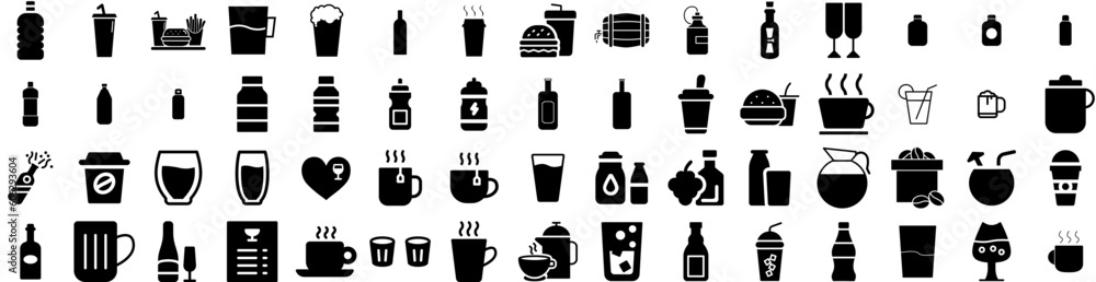 Set Of Drink Icons Isolated Silhouette Solid Icon With Beverage, Glass, Lifestyle, Drink, Girl, Woman, Young Infographic Simple Vector Illustration Logo Set Of Drink Icons Isolated Silhouette Solid Icon With Beverage, Glass, Lifestyle, Drink, Girl, Woman, Young Infographic Simple Vector Illustration Logo