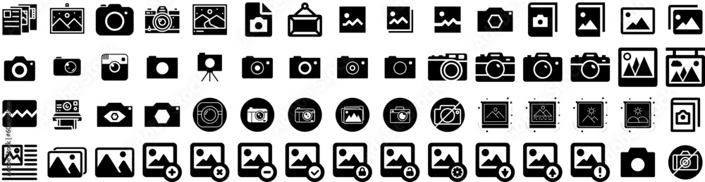 Set Of Photo Icons Isolated Silhouette Solid Icon With Picture, Photo, Paper, Design, Blank, Background, Frame Infographic Simple Vector Illustration Logo Set Of Photo Icons Isolated Silhouette Solid Icon With Picture, Photo, Paper, Design, Blank, Background, Frame Infographic Simple Vector Illustration Logo