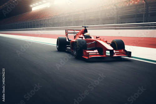 Formula one car on a race track