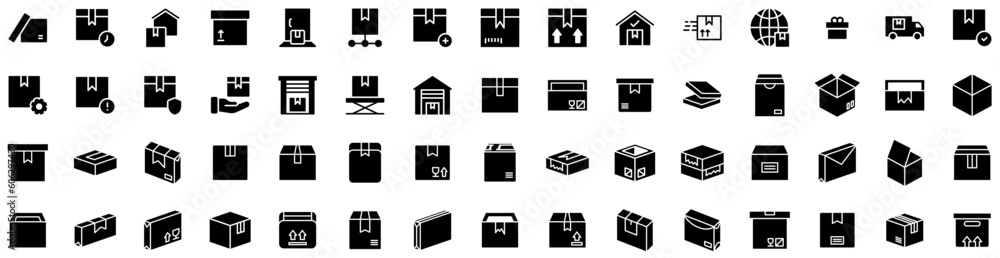 Set Of Parcel Icons Isolated Silhouette Solid Icon With Shipping, Box, Service, Post, Parcel, Delivery, Package Infographic Simple Vector Illustration Logo Set Of Parcel Icons Isolated Silhouette Solid Icon With Shipping, Box, Service, Post, Parcel, Delivery, Package Infographic Simple Vector Illustration Logo