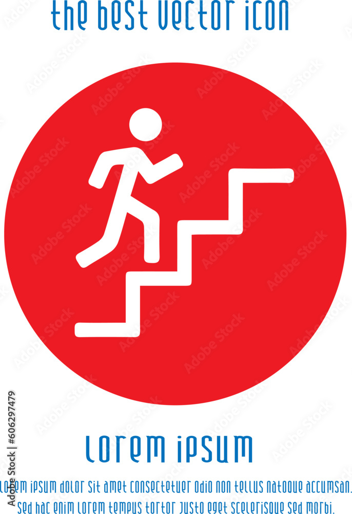 Career success metaphor. Businessman on stairs running up vector icon eps 10. Career success metaphor. Businessman on stairs running up vector icon eps 10.