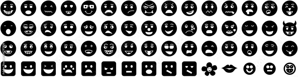 Set Of Smiley Icons Isolated Silhouette Solid Icon With Smile, Symbol, Vector, Happy, Smiley, Icon, Face Infographic Simple Vector Illustration Logo Set Of Smiley Icons Isolated Silhouette Solid Icon With Smile, Symbol, Vector, Happy, Smiley, Icon, Face Infographic Simple Vector Illustration Logo