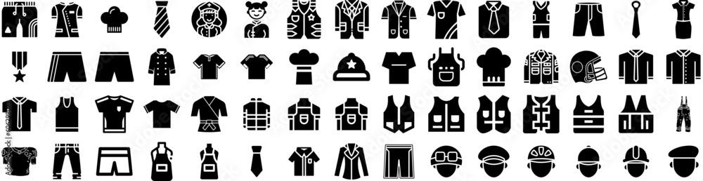 Set Of Uniform Icons Isolated Silhouette Solid Icon With People, Uniform, Education, Happy, Student, School, Isolated Infographic Simple Vector Illustration Logo Set Of Uniform Icons Isolated Silhouette Solid Icon With People, Uniform, Education, Happy, Student, School, Isolated Infographic Simple Vector Illustration Logo