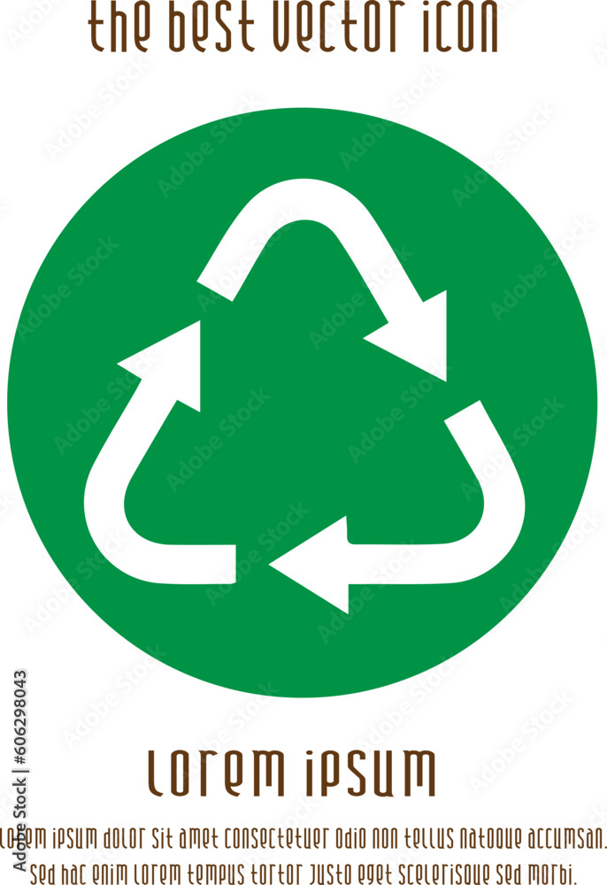Recycle vector icon. Eco sign vector illustration eps 10. Recycle vector icon. Eco sign vector illustration eps 10.
