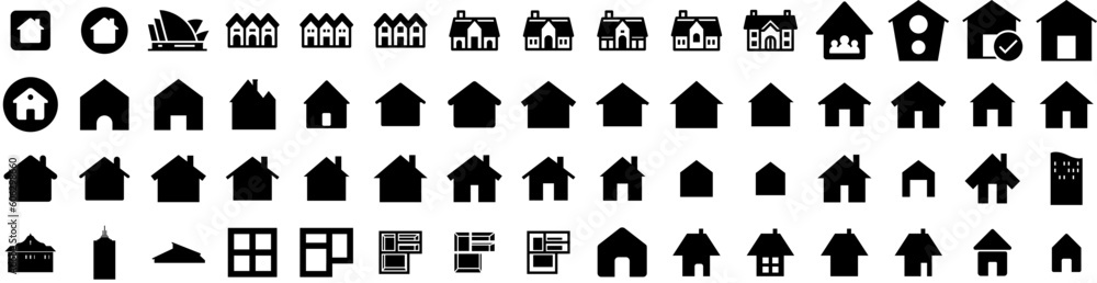 Set Of House Icons Isolated Silhouette Solid Icon With Property, Estate, Residential, Architecture, House, Building, Home Infographic Simple Vector Illustration Logo Set Of House Icons Isolated Silhouette Solid Icon With Property, Estate, Residential, Architecture, House, Building, Home Infographic Simple Vector Illustration Logo