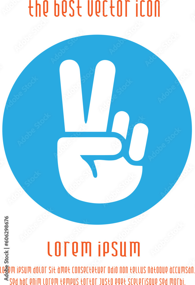 Victory symbol vector icon eps 10. V gesture sign.