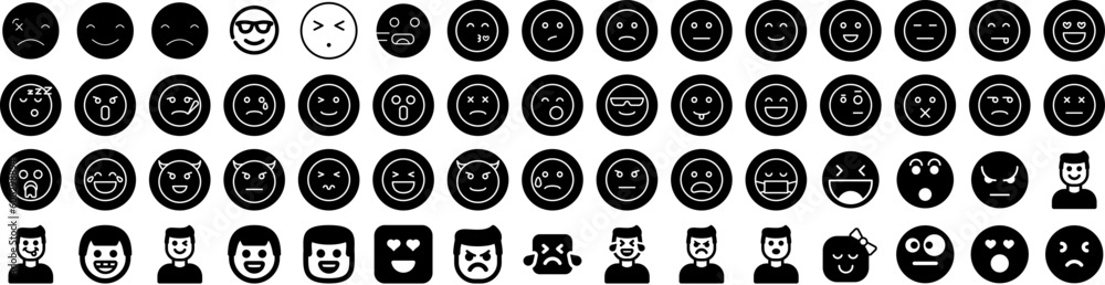 Set Of Emoticon Icons Isolated Silhouette Solid Icon With Vector, Set, Face, Icon, Symbol, Emoticon, Sign Infographic Simple Vector Illustration Logo Set Of Emoticon Icons Isolated Silhouette Solid Icon With Vector, Set, Face, Icon, Symbol, Emoticon, Sign Infographic Simple Vector Illustration Logo