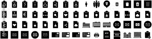 Set Of Office Icons Isolated Silhouette Solid Icon With Desk, Work, Table, Modern, Office, Business, Computer Infographic Simple Vector Illustration Logo