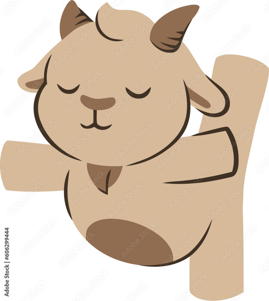Obraz premium Islamic Animal Sheep Flat Hand Drawn Illustration
