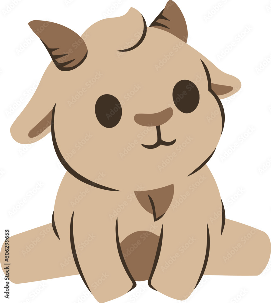 Fototapeta premium Islamic Animal Sheep Flat Hand Drawn Illustration
