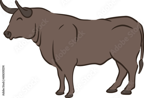 Islamic Animal Cow Flat Hand Drawn Illustration