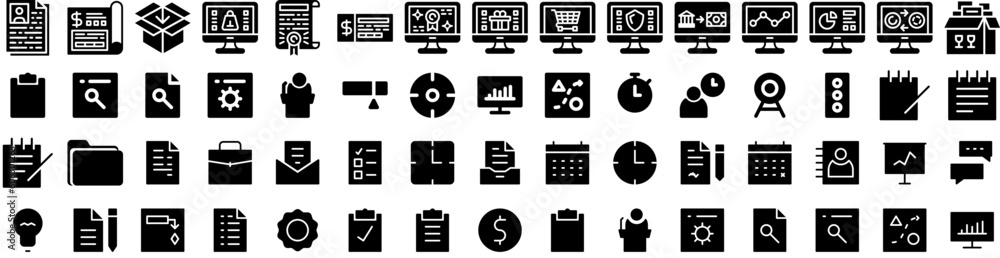 Set Of Office Icons Isolated Silhouette Solid Icon With Table, Computer, Desk, Business, Work, Modern, Office Infographic Simple Vector Illustration Logo Set Of Office Icons Isolated Silhouette Solid Icon With Table, Computer, Desk, Business, Work, Modern, Office Infographic Simple Vector Illustration Logo