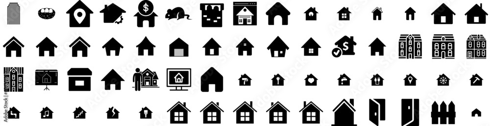 Set Of House Icons Isolated Silhouette Solid Icon With Estate, Architecture, House, Property, Building, Residential, Home Infographic Simple Vector Illustration Logo Set Of House Icons Isolated Silhouette Solid Icon With Estate, Architecture, House, Property, Building, Residential, Home Infographic Simple Vector Illustration Logo