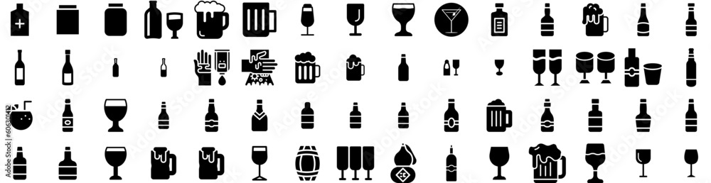 Set Of Alcohol Icons Isolated Silhouette Solid Icon With Glass, Background, Alcoholic, Beverage, Whiskey, Alcohol, Drink Infographic Simple Vector Illustration Logo Set Of Alcohol Icons Isolated Silhouette Solid Icon With Glass, Background, Alcoholic, Beverage, Whiskey, Alcohol, Drink Infographic Simple Vector Illustration Logo