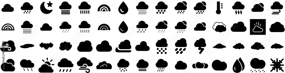 Set Of Forecast Icons Isolated Silhouette Solid Icon With Vector, Design, Forecast, Weather, Cloud, Symbol, Set Infographic Simple Vector Illustration Logo Set Of Forecast Icons Isolated Silhouette Solid Icon With Vector, Design, Forecast, Weather, Cloud, Symbol, Set Infographic Simple Vector Illustration Logo