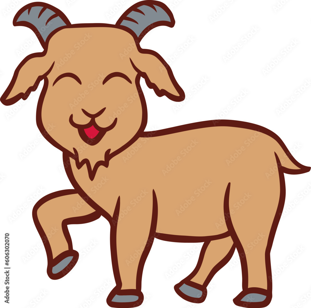 Islamic Animal Sheep Flat Hand Drawn Illustration Islamic Animal Sheep Flat Hand Drawn Illustration