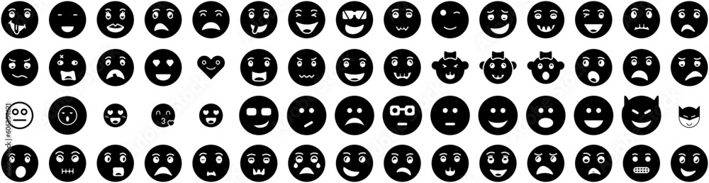 Set Of Smiley Icons Isolated Silhouette Solid Icon With Smiley, Symbol, Face, Vector, Icon, Smile, Happy Infographic Simple Vector Illustration Logo Set Of Smiley Icons Isolated Silhouette Solid Icon With Smiley, Symbol, Face, Vector, Icon, Smile, Happy Infographic Simple Vector Illustration Logo