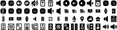 Set Of Speaker Icons Isolated Silhouette Solid Icon With Public, Modern, Business, Speaker, Presentation, Conference, Speech Infographic Simple Vector Illustration Logo