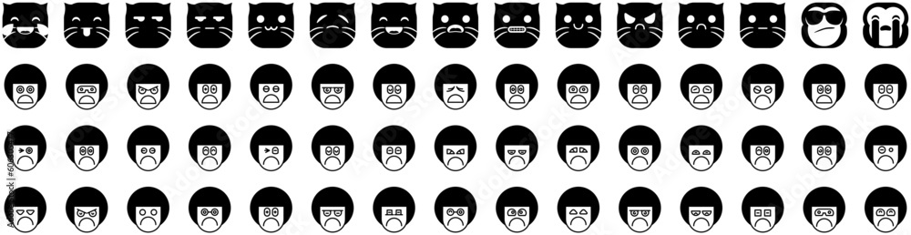 Set Of Emoticon Icons Isolated Silhouette Solid Icon With Icon, Sign, Set, Emoticon, Face, Vector, Symbol Infographic Simple Vector Illustration Logo Set Of Emoticon Icons Isolated Silhouette Solid Icon With Icon, Sign, Set, Emoticon, Face, Vector, Symbol Infographic Simple Vector Illustration Logo