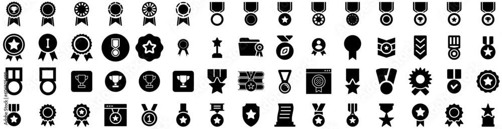 Set Of Medal Icons Isolated Silhouette Solid Icon With Champion, Medal, Award, Achievement, Victory, Winner, Illustration Infographic Simple Vector Illustration Logo Set Of Medal Icons Isolated Silhouette Solid Icon With Champion, Medal, Award, Achievement, Victory, Winner, Illustration Infographic Simple Vector Illustration Logo