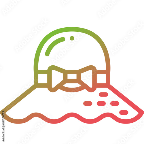 pamela hat gradient line icon
