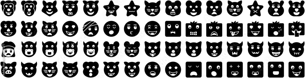 Set Of Smiley Icons Isolated Silhouette Solid Icon With Face, Icon, Symbol, Happy, Smile, Vector, Smiley Infographic Simple Vector Illustration Logo Set Of Smiley Icons Isolated Silhouette Solid Icon With Face, Icon, Symbol, Happy, Smile, Vector, Smiley Infographic Simple Vector Illustration Logo