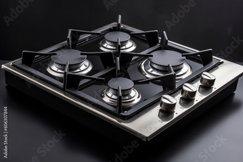 Domestic kitchen gas stove top cooker without flame