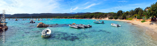 Принти на полотні Panoramic view of the bay and Saint Cyprien beach near Porto-Vecchio, a famous p