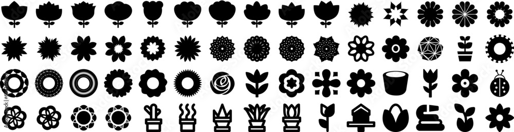 Set Of Flower Icons Isolated Silhouette Solid Icon With Nature, Flower, Floral, Spring, Design, Leaf, Illustration Infographic Simple Vector Illustration Logo Set Of Flower Icons Isolated Silhouette Solid Icon With Nature, Flower, Floral, Spring, Design, Leaf, Illustration Infographic Simple Vector Illustration Logo