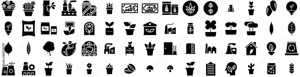 Set Of Plant Icons Isolated Silhouette Solid Icon With Leaf, Decoration, Tropical, Green, Plant, Foliage, Garden Infographic Simple Vector Illustration Logo Set Of Plant Icons Isolated Silhouette Solid Icon With Leaf, Decoration, Tropical, Green, Plant, Foliage, Garden Infographic Simple Vector Illustration Logo