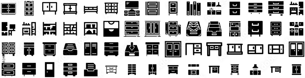 Set Of Cabinet Icons Isolated Silhouette Solid Icon With House, White, Room, Cabinet, Interior, Home, Modern Infographic Simple Vector Illustration Logo Set Of Cabinet Icons Isolated Silhouette Solid Icon With House, White, Room, Cabinet, Interior, Home, Modern Infographic Simple Vector Illustration Logo